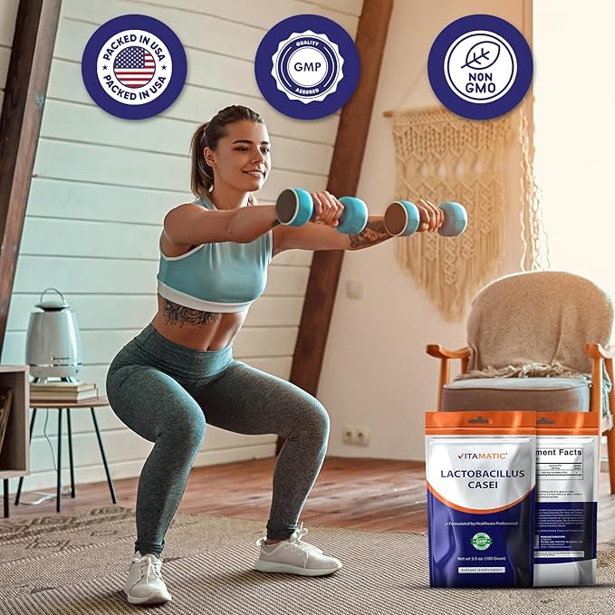 Vitamatic Lactobacillus Casei Probiotic Powder - Digestive Health Support - 100 Gram (3.5 OZ) - 100 Servings
