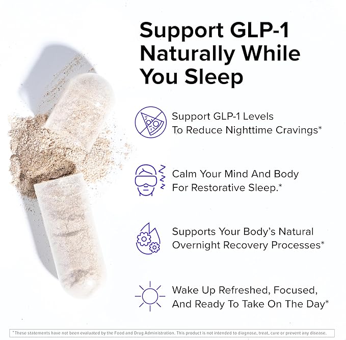 InnoSupps Night Shred GLP-1 - Nighttime Metabolic + Sleep Support* - Akkermansia + Ashwagandha - 60 Capsules. 30 Servings.
