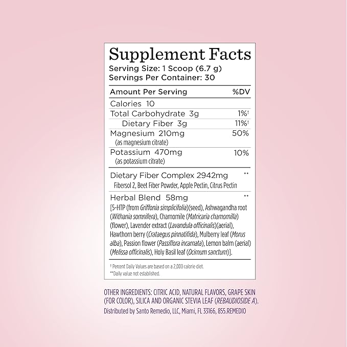 Santo Remedio Will Powder – Dietary Supplement Powdered Botanical Drink with Magnesium Potassium and Herbal Blend Pink Grapefruit Flavor Stress Support Muscle Relaxation 30 Servings