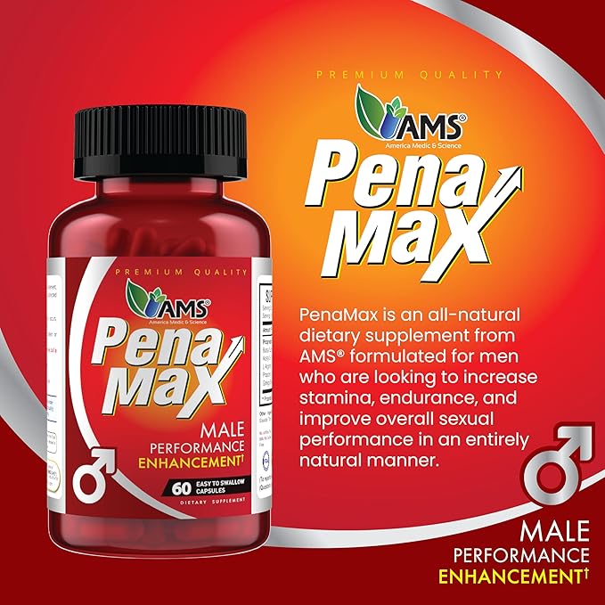 America Medic &amp Science PenaMax Men’s Wellness Supplement – Helps Maintain Energy Levels – with Acetyl-L-Carnitine &amp Propionyl-L-Carnitine – 60 Capsules – Gluten-Free &amp Non-GMO