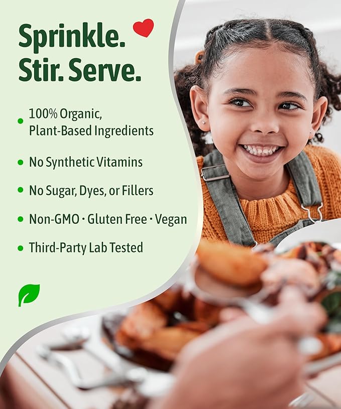 InviNutri Superfood Powder for Sensory &amp Picky Eaters. A TINY scoop- 40x Nutrient-Rich 30mg Sulforaphane for Detox. Organic Microgreens Fruits &amp Veggies - Blends Invisibly into Most Meals -