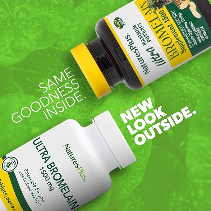 NaturesPlus Ultra Bromelain - 60 Tablets - 1500 mg of Pineapple Bromelain - Provides Joint Support and Promotes Digestive Health - 60 Servings