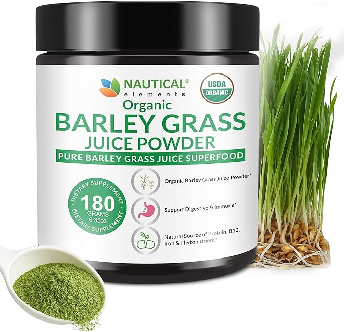 Barley Grass Juice Powder Organic – Sourced from Utah’s Mineral-Rich Soil Nutrient-Dense Barley Grass Powder – Raw &amp Cold-Processed Superfood High Chlorophyll – 6.35oz (180g) | 72 Serving