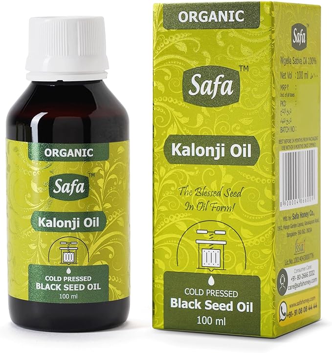 Safa Black Seed Oil Organic Cold Pressed Pure Kalonji Oil |Rich in Omega 36 &amp 9 Essential Fatty Acids|Promotes ImmunityHair Skin &amp Overall Health|Nigella sativa Black Cumin Seed Oil|Pack of