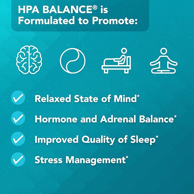 Vital Plan HPA Balance Adrenal Supplement by Dr. Bill Rawls - Adrenal Mood &amp Hormone Support for Women &amp Men w/Sensoril® Ashwagandha Relora &amp L-Theanine