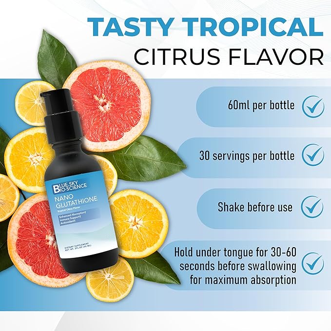 Nano Glutathione w/Nano Vitamin C | Ultra Absorbable Antioxidant for Detox Support Immune Health and Healthy Gums | Fast Oral Delivery | 30 Servings