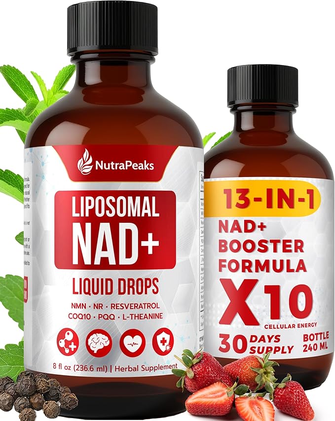 NAD+ Supplement Liquid - NAD+ Supplement 1000mg NAD+ Nicotinamide Riboside Resveratrol Supplements with PQQ NAD+ Berry Flavor Sticks for Anti-Aging Energy Focus