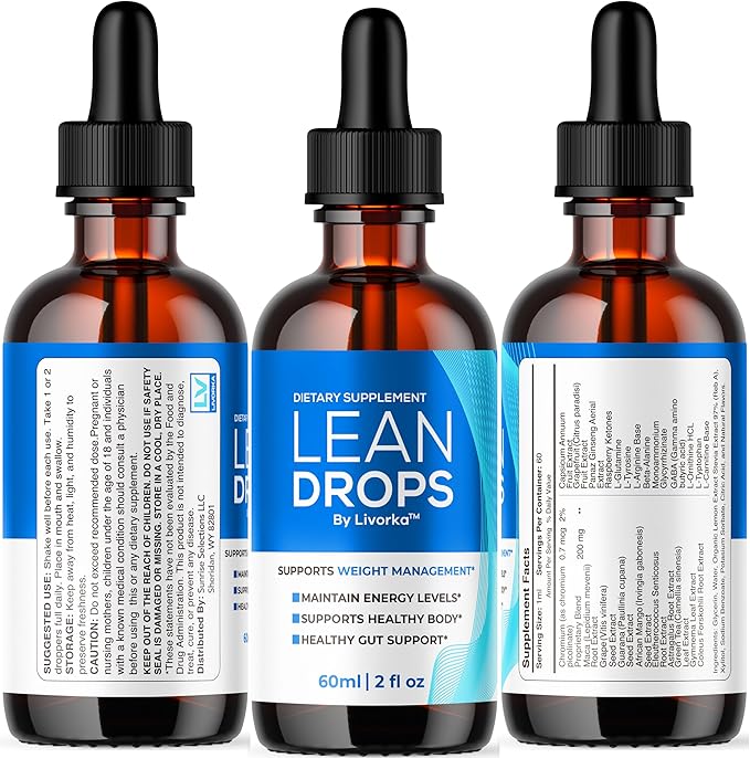 (3 Pack) Lean Drops – LeanDrops Liquid Formula Original Lean Drops Supplement All Natural Premium Advanced Formula Leandrops Support for Overall Wellness and Support Health 3 Bottles for 3 Months