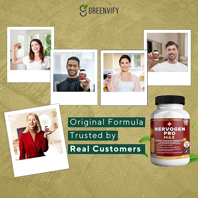 Nervogen Pro Max Nerve Health Support Supplement with B Vitamins 60 Capsules 30-Day Supply (3)