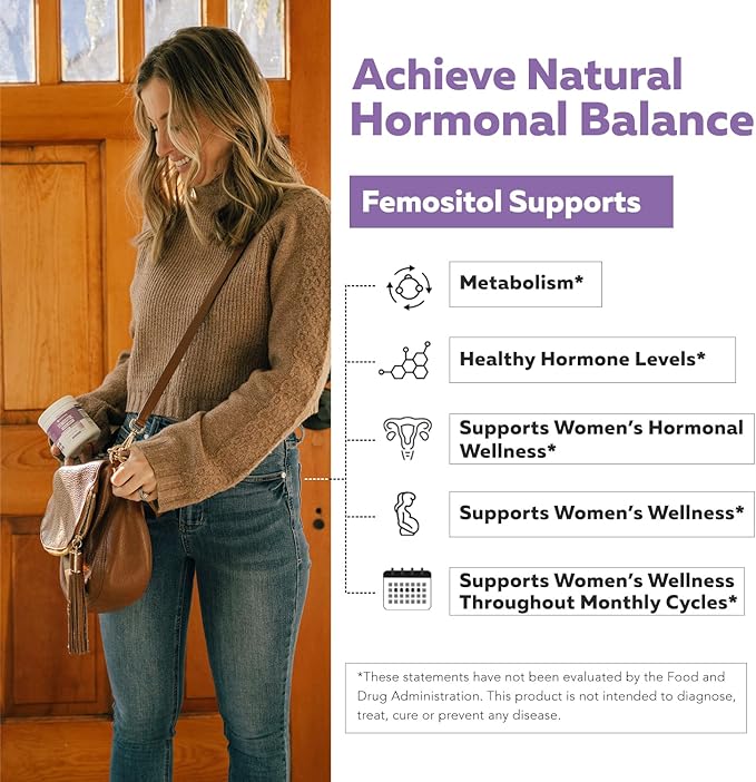 FemoSitol Inositol Powder | Myo-Inositol &amp D-Chiro Inositol Complex - Clinically Proven 40:1 Ratio (Vitamin B8) | Hormonal Balance &amp Healthy Ovarian Function Support (123 gram – 60 Servings)