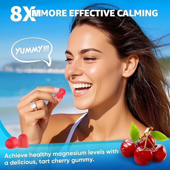Magnesium Complex Gummies 400mg | as 8 Forms of Magnesium Glycinate Malate Citrate Taurate Oxide &amp More | w/Ashwagandha Extract D3 &amp B12 Supports for Calm Zzz Mood - Vegan 60Cts