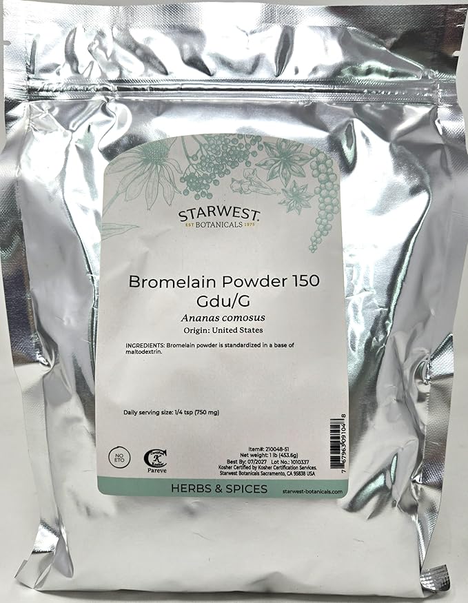Bromelain Powder 150gdu - Ananas comosus 1 lb(Starwest Botanicals)