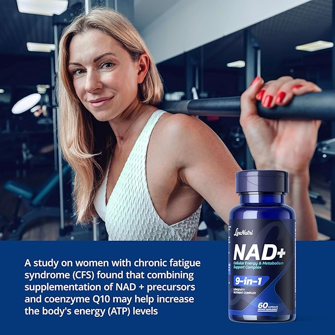 NAD+ Supplements for Women NMN+NR Super Absorption with BioPerine - Resveratrol - TMG - Green Tea - CoQ10 - Quercetin - PQQ Deep Antioxidant Helps Promote Healthy Aging 60 Capsules