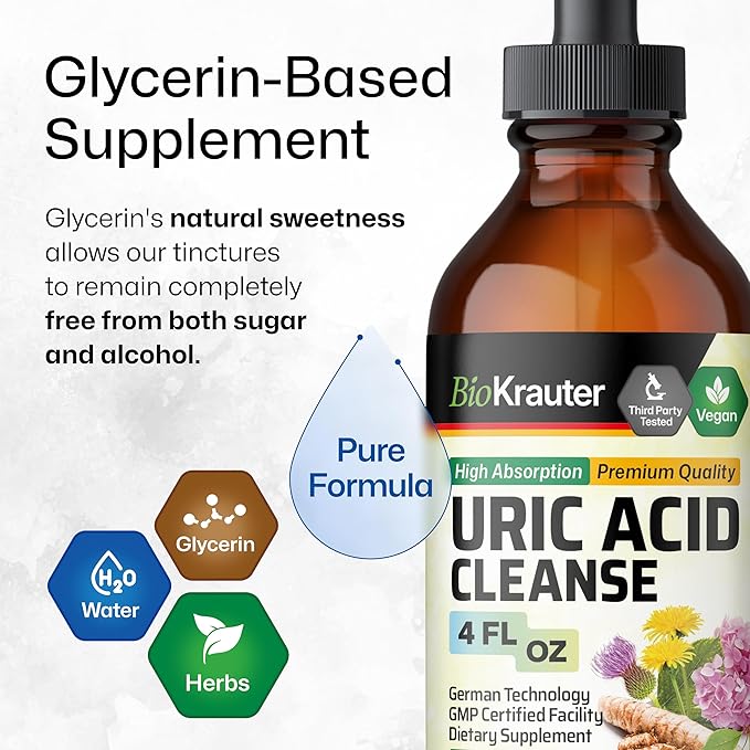 BIO KRAUTER Adrenal Support Tincture 4 Fl. Oz. &amp Uric Acid Support Tincture 4 Fl. Oz.