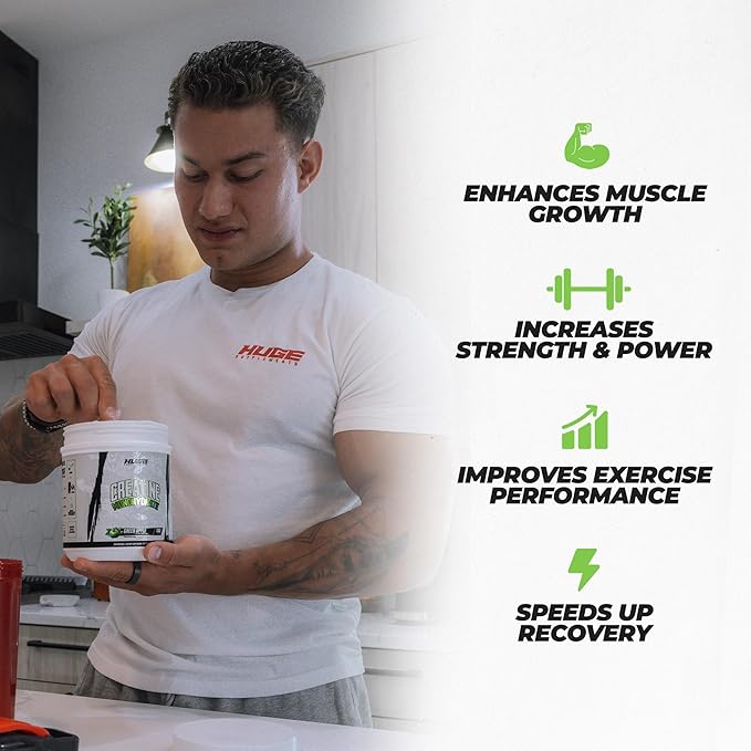 Flavored Creatine Monohydrate Powder - Green Apple Flavor 500 Grams Third Party Tested Micronized for Optimal Absorption 5 Grams Per Scoop Delicious &amp Easy Mixability (100 Servings)