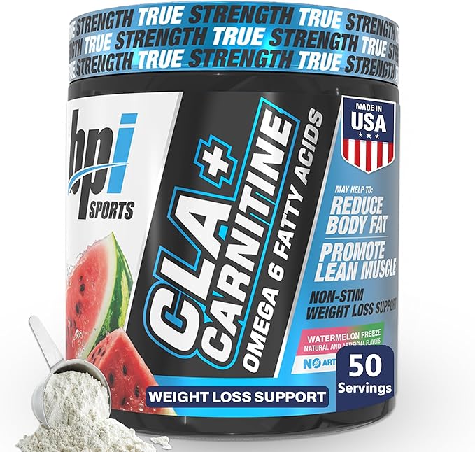 BPI Sports CLA+Carnitine – CLA L Carnitine &amp Linoleic Acid – L Carnitine Supplement for Weight Loss Metabolism &amp Lean Muscle – Caffeine Free – Watermelon – 50 Servings – 12.34 oz