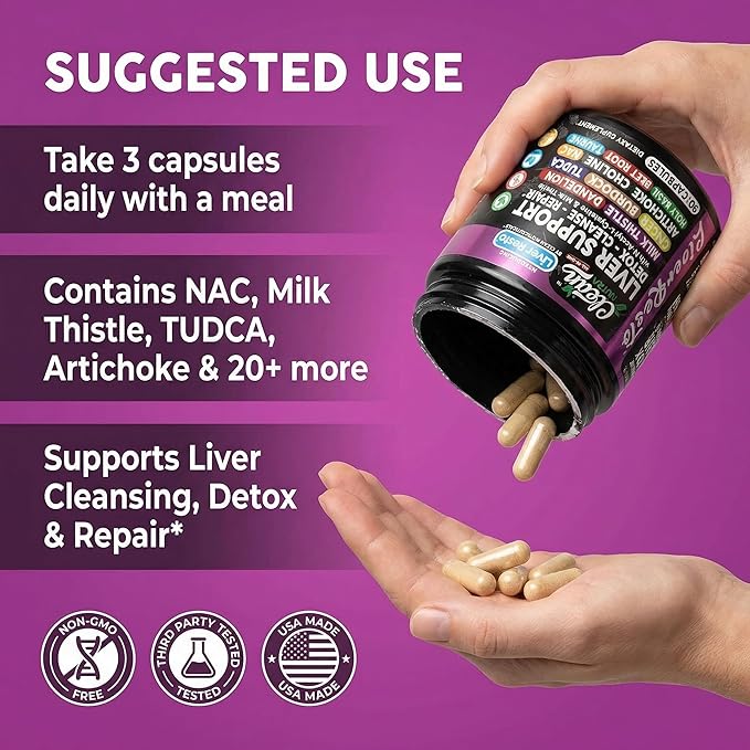 Clean Nutraceuticals Liver Cleanse Detox &amp Repair | Milk Thistle Supplement + NAC TUDCA Dandelion Root Artichoke Choline Ginger Beet Root Burdock Taurine Liver Support 90 Capsules