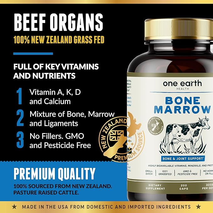 One Earth Health Super Combo Bundle - Beef Organs Bone Marrow and Liver. New Zealand Grass Fed and Finished