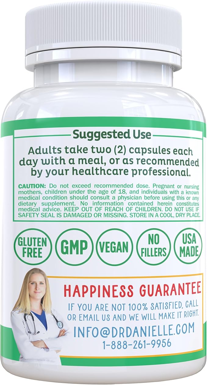 Dr. Danielle Probiotic - Probiotics for Women and Men Adults by Dr. Danielle - Shelf Stable Probiotic Supplement - No Refrigeration Necessary - Bacillus - 60 Capsules