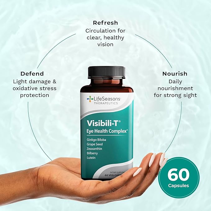 Visibili-T - Vitamin Supplement for Eye Health &amp Vision Support - Carrot Root Chromium Bilberry Ginkgo Biloba Grape Seed Extract Lycopene Vitamin A Lutein &amp Zeaxanthin - 60 Capsules
