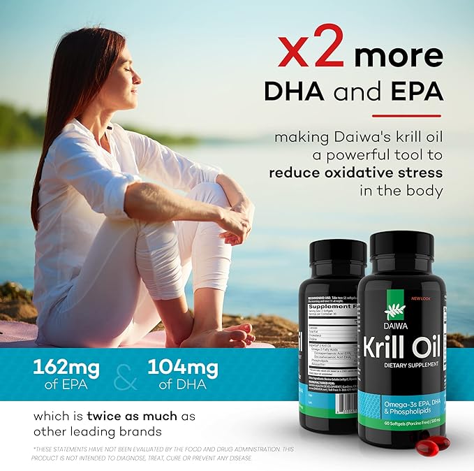 Daiwa Peak Immune 4 - Natural Immune System Booster + Daiwa Krill Oil – Omega 3 Krill Oil Capsules