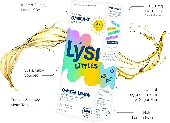 LYSI Liittles Childrens's Omega Lemon Cod Liver Oil 8.12 OZ
