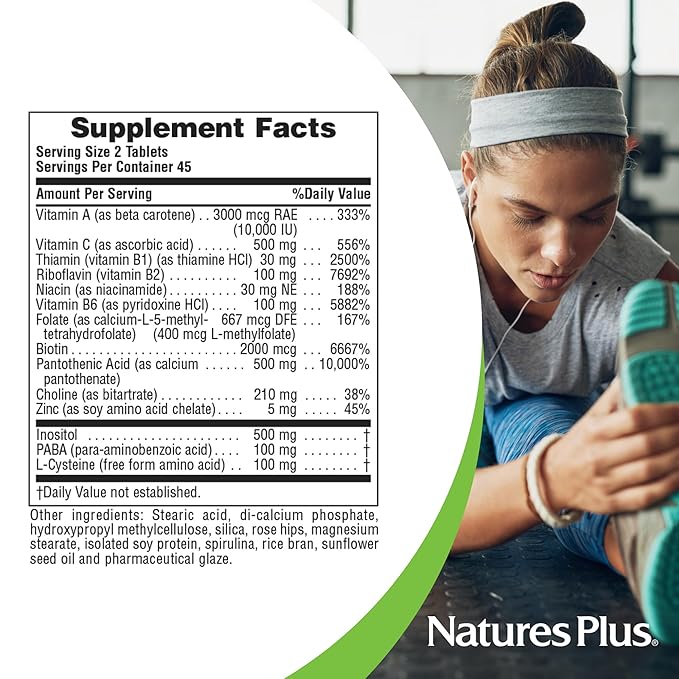 NaturesPlus Ultra Hair - 90 Sustained Release Tablets Pack of 2 - Supports Healthy Hair Growth - for Men &amp Women - Gluten Free - 90 Total Servings