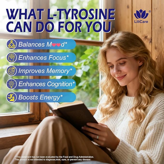 L Tyrosine Calm &amp Focus Supplement Gummies 1100mg for Adults L-Tyrosine Brain Supplement Gummies w/ L-Theanine Ashwagandha Vitamin B6 &amp B9 Supplements for Memory Mood Relax Energy -Vegan