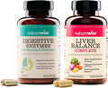 NatureWise [1] Digestive Enzymes + Probiotics &amp Prebiotics - 60 Capsules[30-Day Supply] + [1] Liver Balance - Milk Thistle Dandelion Turmeric - 60 Capsules[30-Day Supply]