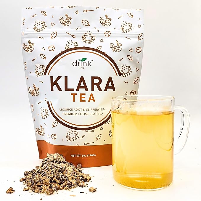 Drink Inc Klara Tea | Licorice Root &amp Slippery Elm | Premium Loose Leaf Tea | 6oz | 55 Servings
