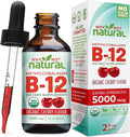 Why Not Natural Organic Vitamin B12 Liquid - Sublingual Extra Strength 60 x 5000 mcg Methylcobalamin Drops Vegan Maximize Absorption and Energy