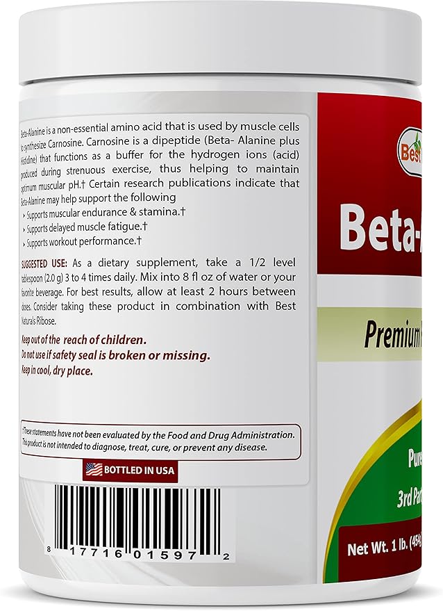 Best Naturals BCAA Powder 8 OZ &amp Beta Alanine Powder 1 Pound