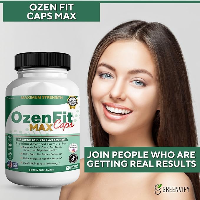 OzenFit Caps Max Probiotic Supplement 40 Billion CFU MAKTREK Bi-Pass Technology 60 Capsules 30-Day Supply (5)