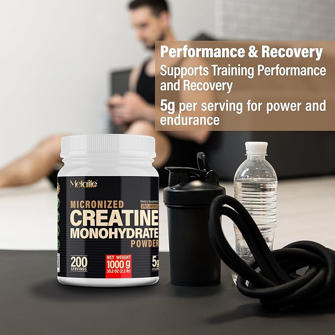 100% Pure Creatine Monohydrate Powder Canada-Made 1000 g (200 Servings) Micronized Powder Muscle Growth Unflavored Ideal for Athletes &amp Fitness Enthusiasts Third party lab tested Vegan
