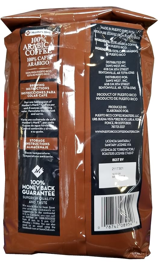 Members Mark Ground Coffee 100% Arabica From Puerto Rico And a Free Sample of Cafe La Finca 2 ounce pack