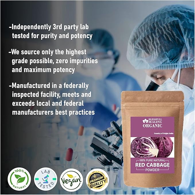Blessfull Healing Organic Red Cabbage Powder 100% Pure Natural 300 Gram / 10.58 oz