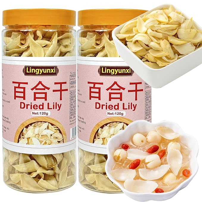 Dried Lily Bulb Bai He 8.5oz/240g Lily Bulbs for Tea Sulfur-free Making Soup and Porridge Chinese Herbal Tea百合干 龙牙百合 天然食用百合