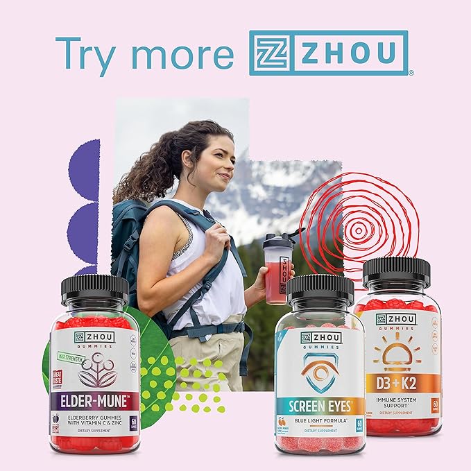 Zhou Screen Eyes Gummies - Lutein Gummies for Eye Health Lutein and Zeaxanthin for Adults &amp Kids Supports Eyesight Blue Light Vision Health Formula - 60 Count