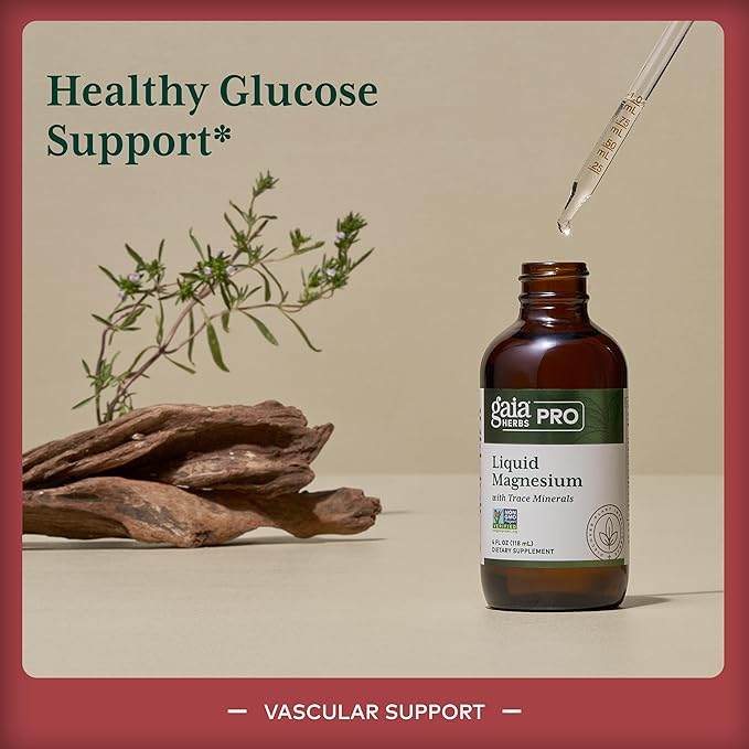 Gaia Herbs Pro Liquid Magnesium with Trace Minerals - Cellular Energy &amp DNA Production Support Supplement - Liquid Health Supplement with Boron Lithium Orotate &amp Potassium - 4 fl oz (48 Servin