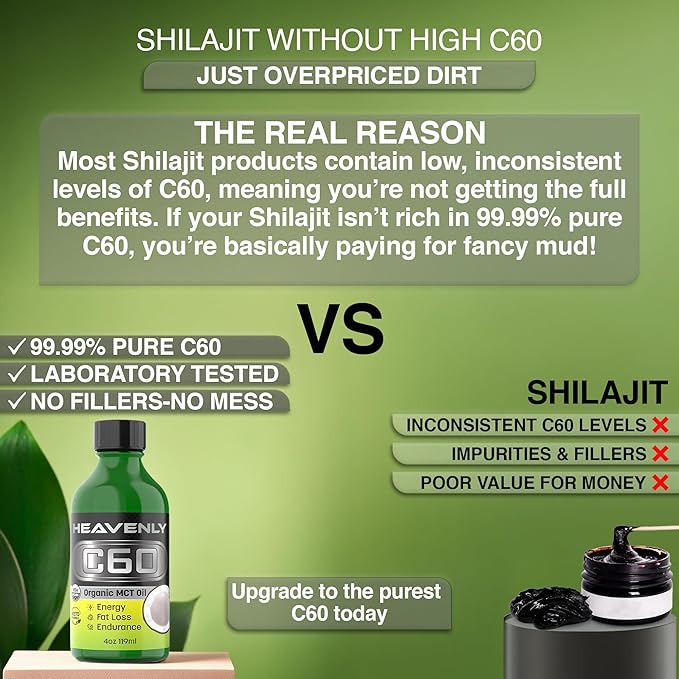 HNP Labs C60 MCT Organic Coconut Oil Cold Pressed - Enhance Natural Healing Amplify Energy &amp Mental Clarity - MCT Oil Organic Perfect for Enhanced Physical Performance Skin Vitality &amp Hair G