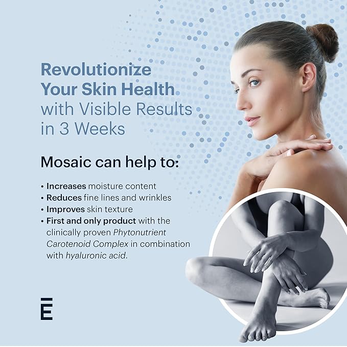 ELYSIUM Mosaic - Hyaluronic Acid Supplement - Clinically Proven - Fights Fine Lines &amp Skin Aging - Collagen Supplement - 30-Day Supply (Vegan Softgels)
