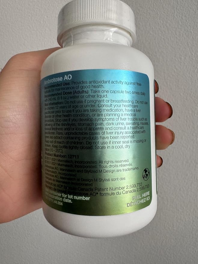 Mannatech Ambrotose AO 60 Capsules Loaded w/ Vitamin C and Vitamin E. Helps Body Against Free Radicals. Gluten-Free Dairy-Free &amp Vegetarian-Friendly Immune Support Supplement