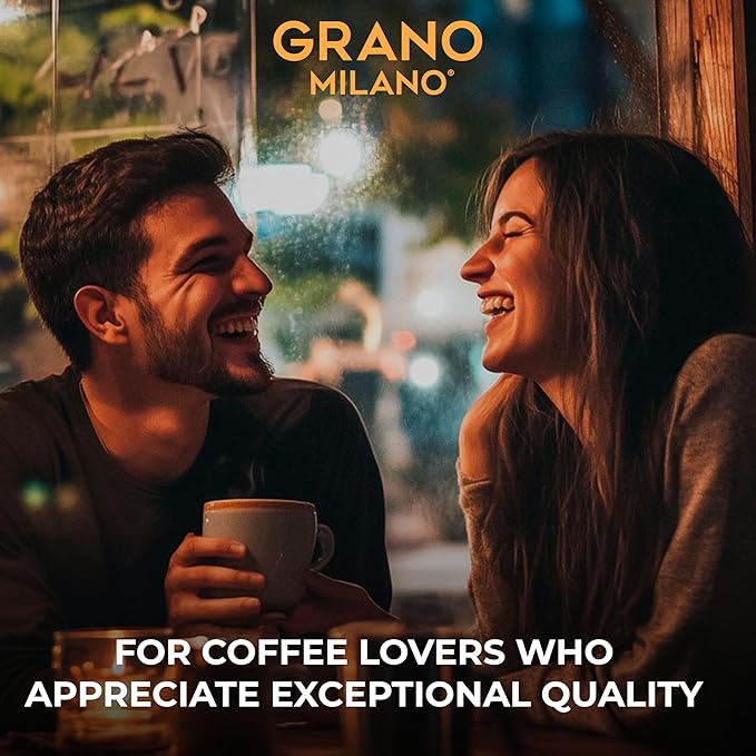 Grano Milano Brasile Coffee Capsules - 50 Aluminum Coffee Pods Compatible with Nespresso Original line100% Arabica Medium Roast - Intensity 7/12 Made in Italy