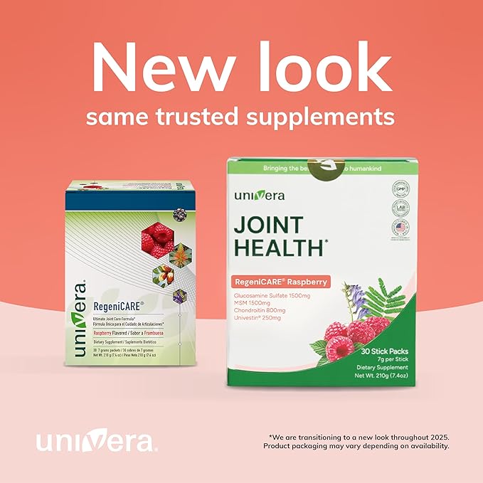 Glucosamine Chondroitin MSM with Univestin | Joint Support Powder Drink Mix for Mobility &amp Flexibility | Raspberry Flavor | 30-Day Supply (7g x 30 Sticks)