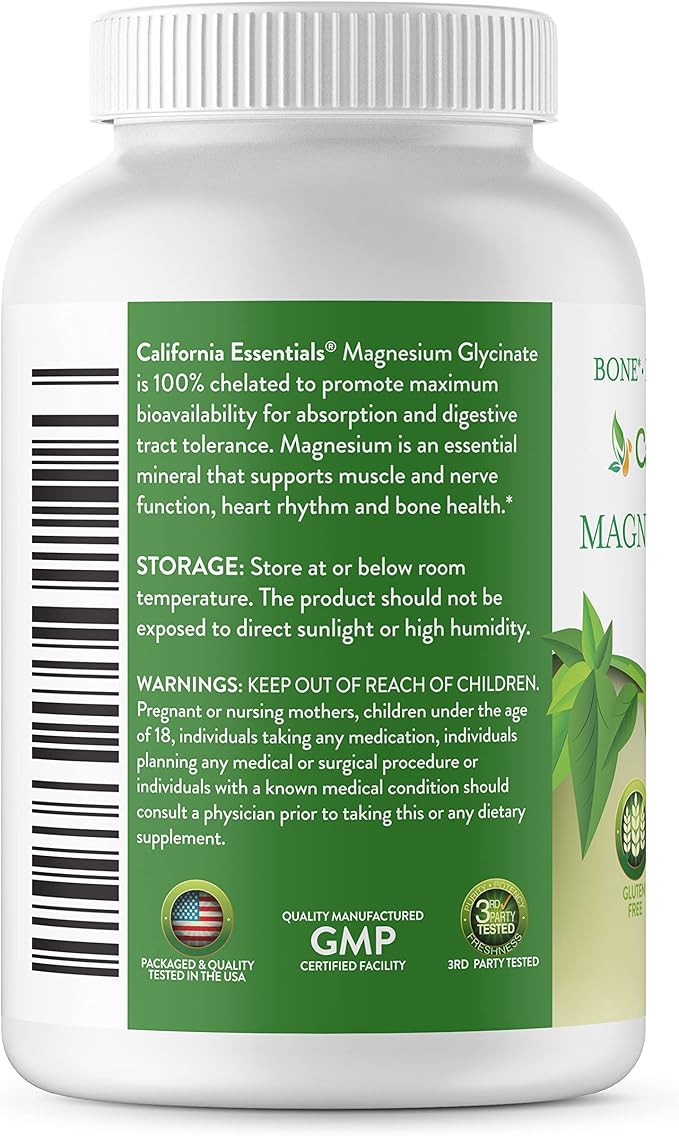 Magnesium Glycinate 400 - Chelated High Absorption Magnesium for Muscle Relief Bone &amp Heart Support -Vegan Non-GMO Gluten-Free 240 Tablets (Servings 120 Serving Size (2) 200mg Tablets)