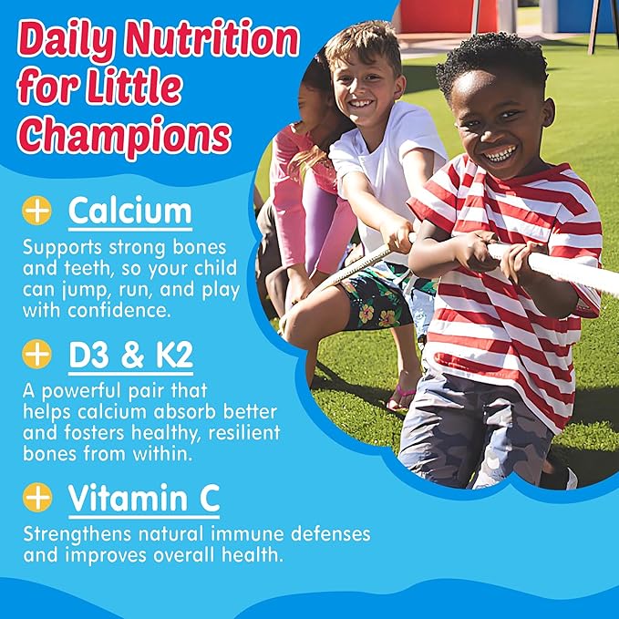 Kids Vitamin D3 K2 Gummies 2 Pack + Omega 3 Gummies for Kids 2 Pack