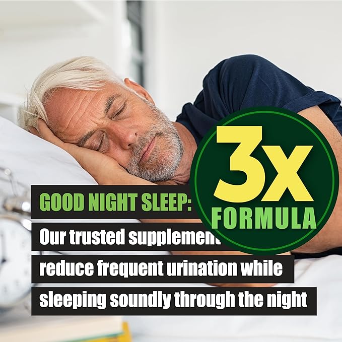 3X Formula Natural Prostate Health Supplements for Men - Saw Palmetto Reduce Nighttime Bathroom Trips + Hair Growth/Hair Loss Prevention 2-Mons (60 Count (Pack of 1))