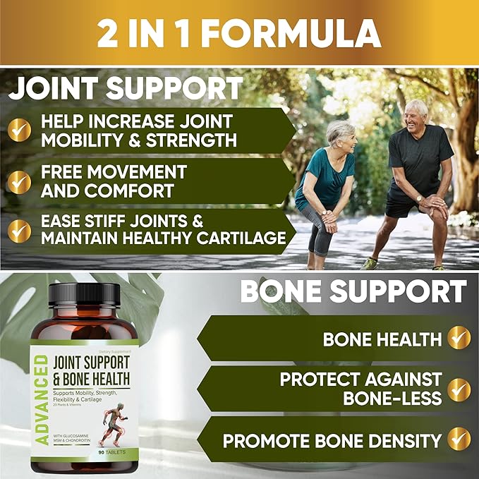 NutraPro Glucosamine Chondroitin MSM Joint Relief Supplements &amp Bone Health - for Knee &amp Joint Relief Bone Strength Joint Health Movement Flexibility Strength &amp Comfort.45 Days Servin