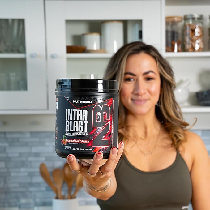 NutraBio Intra Blast Bcaa Powder Amino Acid Supplement Electrolyte &amp Hydration Blend Intra Pre Workout &amp Muscle Recovery 20g Eaa Amino Acids Powder 5g Glutamine- Tropical Fruit Punch 30