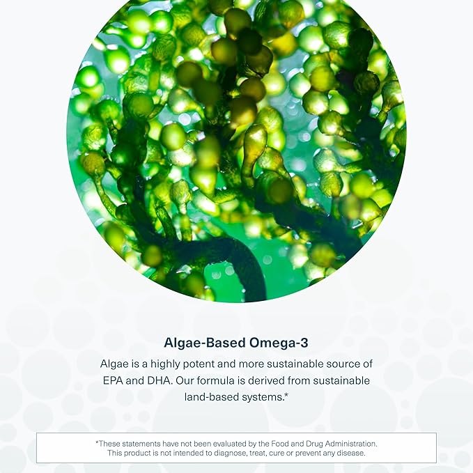 Youtheory Ocean-Friendly Omega - Vegan Algae Omega 3 Softgel - with EPA &amp DHA - Heart Eye &amp Brain Health - Recyclable Aluminum Container - Gluten Soy &amp Dairy Free - 120 Softgels